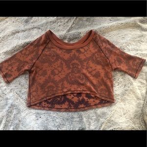 We The Free 3/4 Sleeve Thermal Knit Crop Top